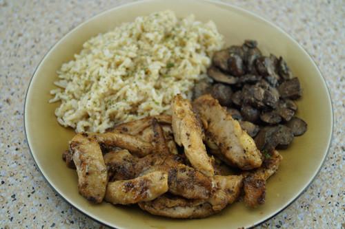 Pan-Fried Pork Chop with Balsamic Mushrooms & Quinoa