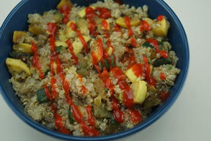 Loaded Quinoa Bowl with Squash and Zucchini & Canned Salmon | Skillet Cooking