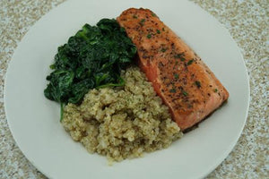 Pan-Cooked Salmon with Quinoa & Spinach
