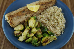 Garlic-Lemon Cod & Sprouts with Rice