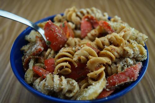 Pasta Bowl with Sauteed Onions & Peppers with Ground Chicken Skillit Cooking