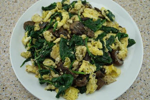 Scrambled Eggs with Spinach & Mushroom