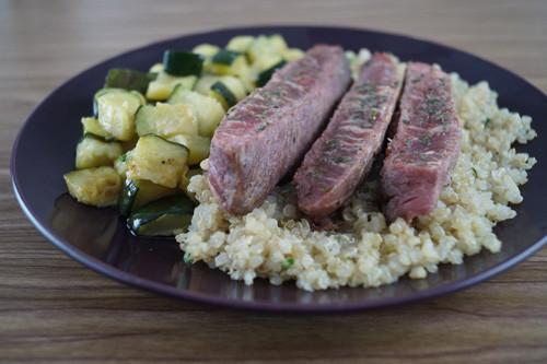 Sliced Sirloin with Quinoa & Zucchini