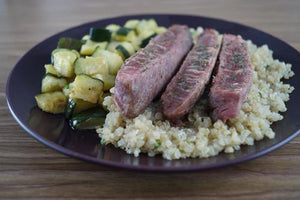 Sliced Sirloin with Quinoa & Zucchini