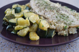 Sesame-Ginger Whitefish with Quinoa & Zucchini