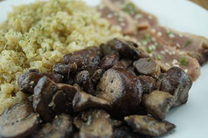 Fancy-Pants Ahi Tuna with Mushrooms & Quinoa