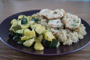 Garlic-Lemon Chicken & Zucchini with Quinoa