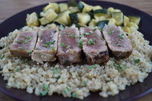 Teriyaki Ahi Tuna & Zucchini with Quinoa