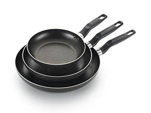 T-fal B363S3 Specialty Nonstick Omelette Pan 8-Inch 9.5-Inch and 11-Inch Dishwasher Safe PFOA Free Fry Pan/Saute Pan Cookware Set, 3-Piece, Gray