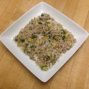 squash-and-zucchini-and-fried-rice-with-salmon-skillit-simple-easy-recipes-dinner-skillet